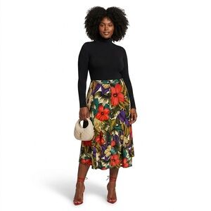 VINTAGE DANA BUCHMAN FLORAL MIDI SKIRT